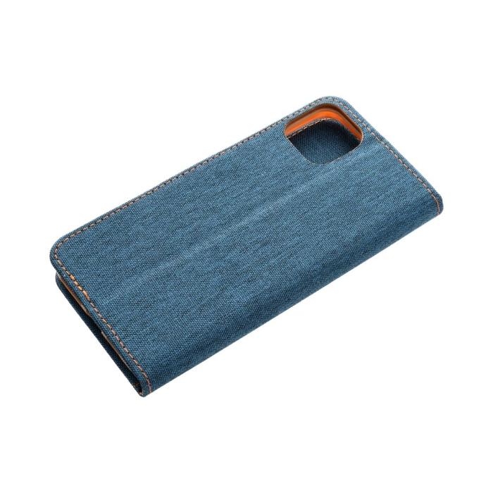 OEM - iPhone 14 Plånboksfodral Canvas Nylon Blå