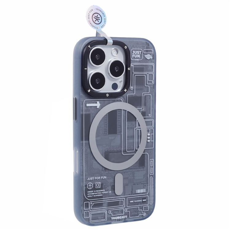 Youngkit iPhone 16 Pro Mobilskal Magafe IMD Pattern - Svart | 2353 | AlltMobil