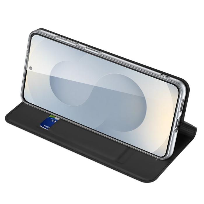 Dux Ducis - DUX DUCIS Mobilskal till Samsung Galaxy S26 Plus Äkta Läder Ställ- Svart