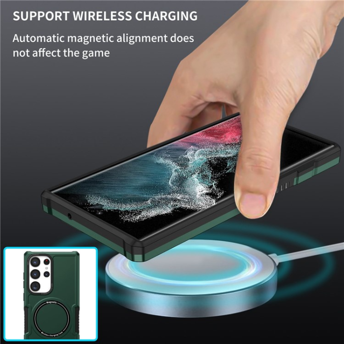 A-One Brand - Galaxy S23 Ultra Skal Magsafe Anti Drop - Grön