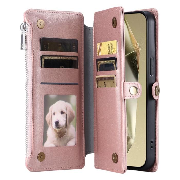 OEM - Samsung Galaxy S26 Plånboksfodral TPU + Konstläder - Roséguld