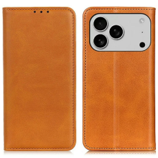 A-One Brand - iPhone 17 Pro Max Plånboksfodral Äkta läder - Brun