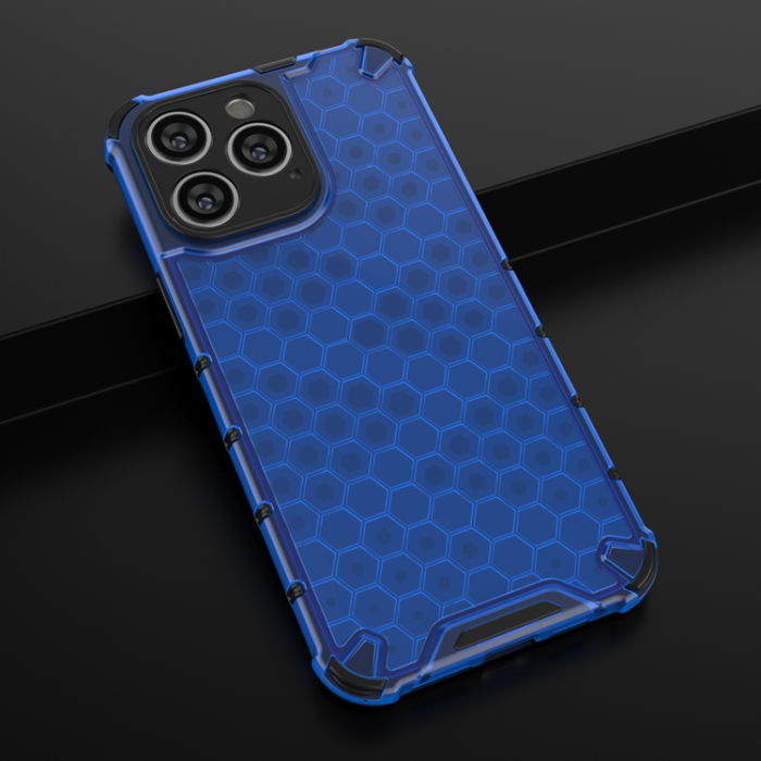 OEM - iPhone 14 Pro Skal Honeycomb Armored Hybrid - Blå