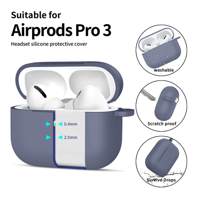 Tech-Protect - Tech-Protect Apple Airpods Pro 3 Skal Silikon Hook - Baby Blå