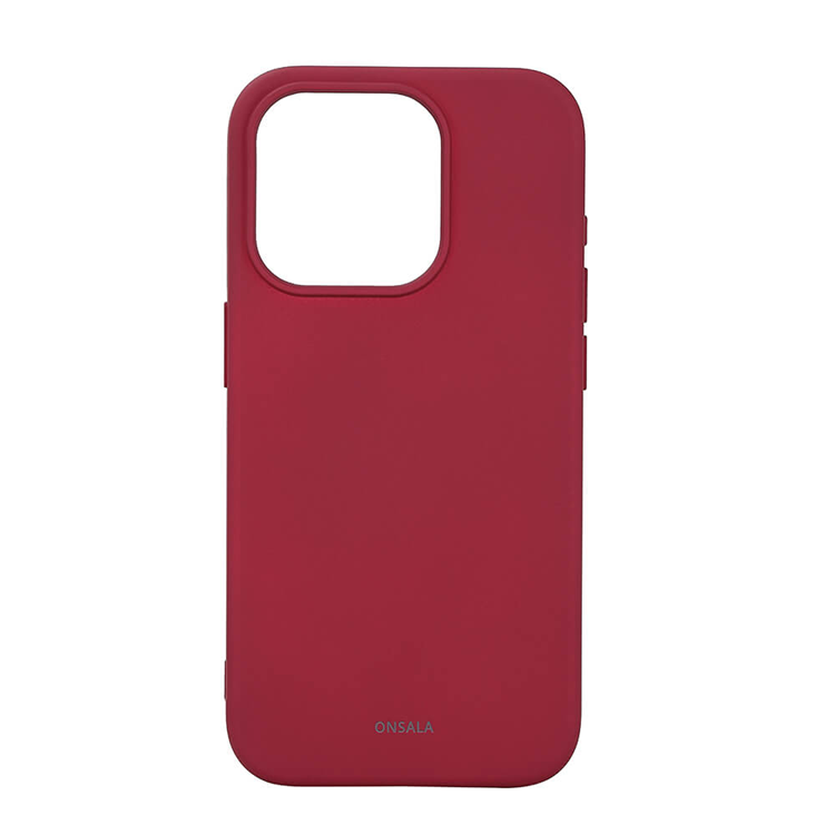 Onsala iPhone 15 Pro Mobilskal Magsafe Silikon - Mörkröd | 2353 | AlltMobil