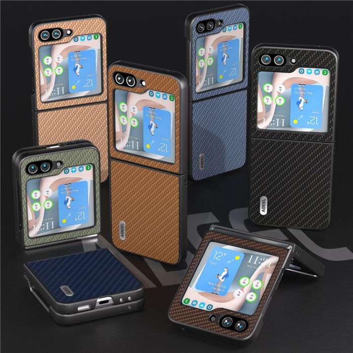 ABEEL - ABEEL Galaxy Z Flip 5 Mobilskal Carbon Fiber - Svart
