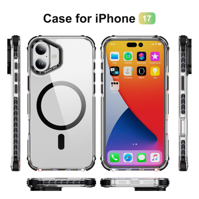 A-One Brand - iPhone 17 Mobilskal MagSafe Kickstand - Svart