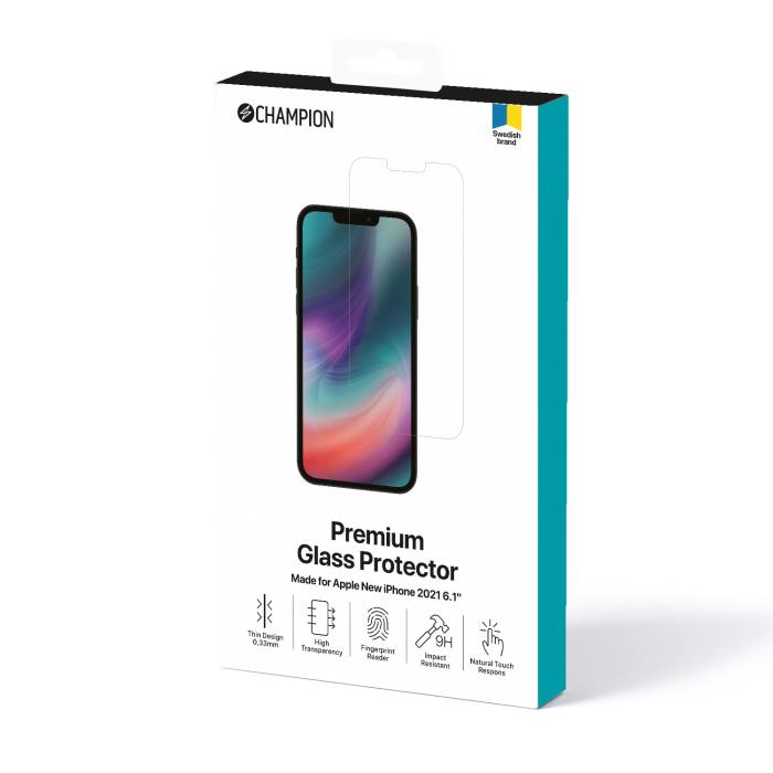 UTGATT5 - Champion Härdat Glas skärmskydd till iPhone 13/13 Pro - Clear