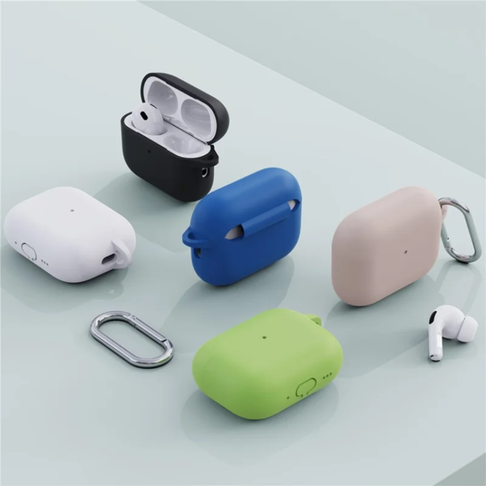 A-One Brand - Airpods Pro 3 Skal Silikon med Karbinhake - Mörkröd