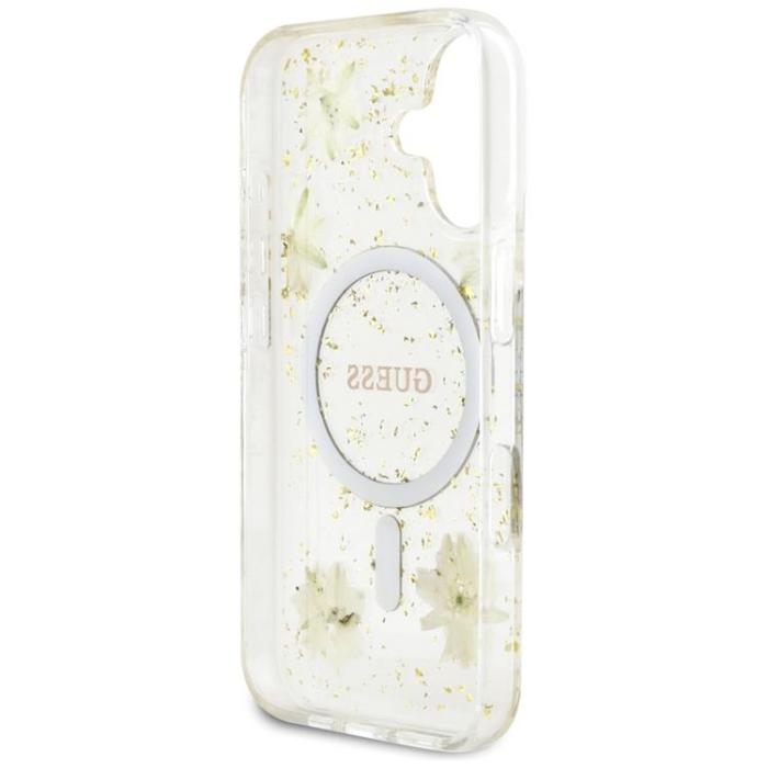 Guess - Guess iPhone 16 Mobilskal MagSafe Resin Flowers - Beige