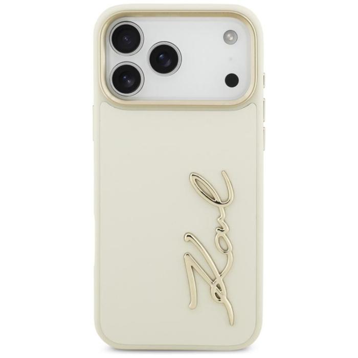 KARL LAGERFELD - Karl Lagerfeld iPhone 17 Pro Max Mobilskal Karl Script Logo - Beige