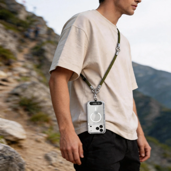 Tech-Protect - Tech-Protect Mobilrem Crossbody Och Wrist C10S - Olive Grön/Titanium