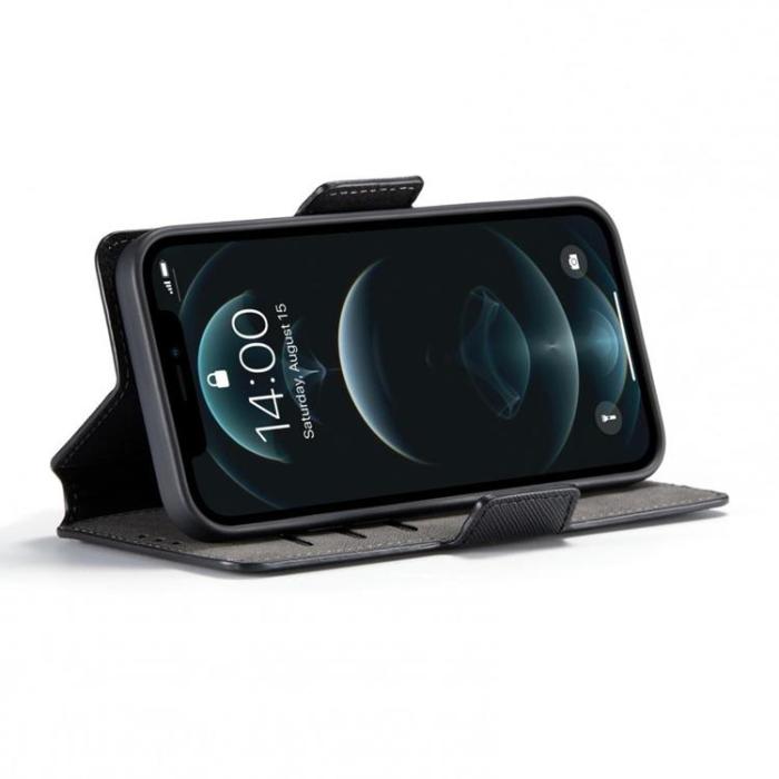 MUXMA - Muxma Saffiano Plånboksfodral till Apple iPhone 12 Pro Max - Svart
