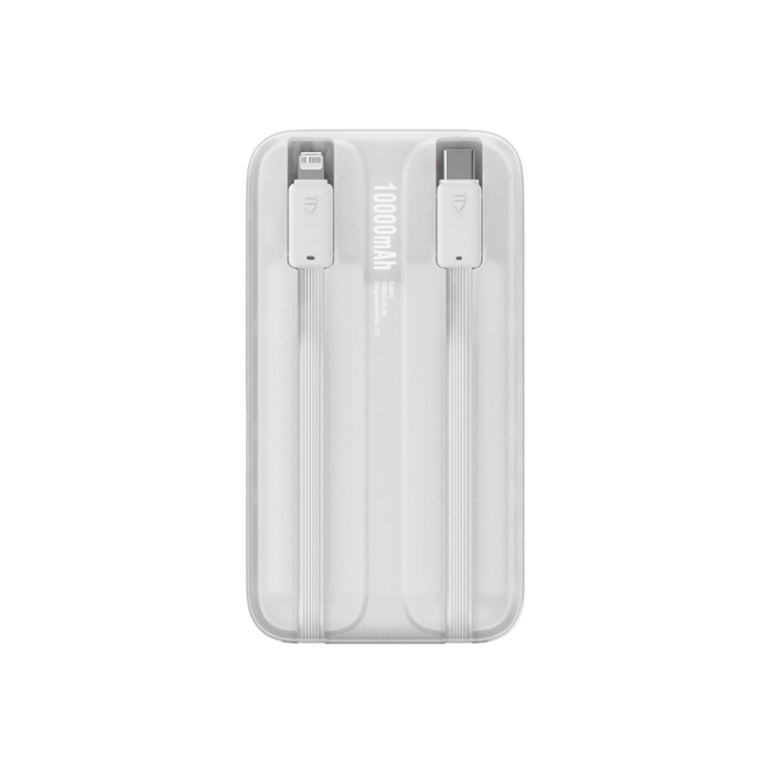 BASEUS - Baseus Powerbank 10000mAh 22.5W Med Kabel - Vit