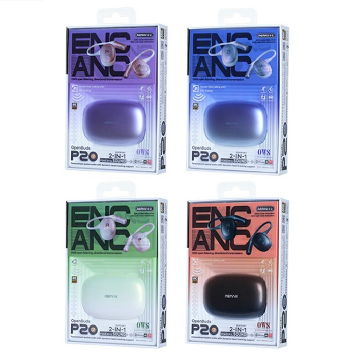 Remax - REMAX TWS In-Ear Hörlurar Bluetooth ANC Openbuds P20 - Lila