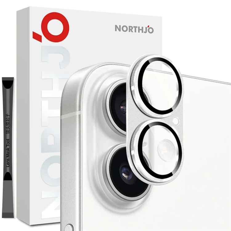 NORTHJO iPhone 17 Kameralinsskydd Härdat Glas - Silver | 5468 | AlltMobil