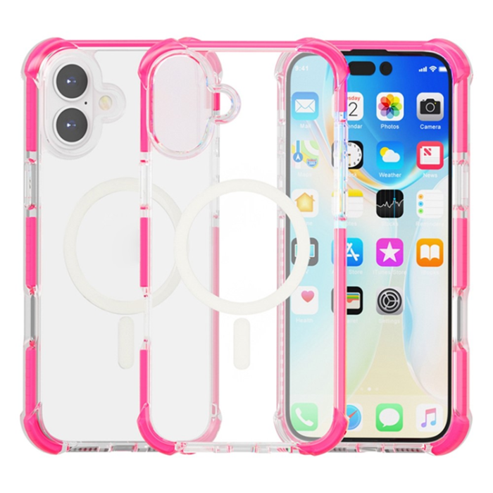 A-One Brand - iPhone 17 Mobilskal MagSafe Förstärkta Hörn Acrylic - Rosa