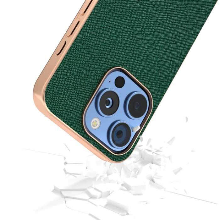 ABEEL - Abeel iPhone 16 Pro Mobilskal Äkta Läder Cross Texture - Grön
