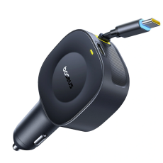 BASEUS - Baseus Billaddare 30W med Retractable Kabel PrimeTrip VR2 - Svart