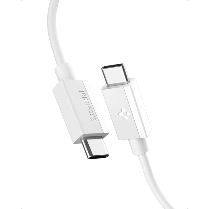 Spigen - Tech-Protect USB-C till USB-C kabel Essential 1m - Vit