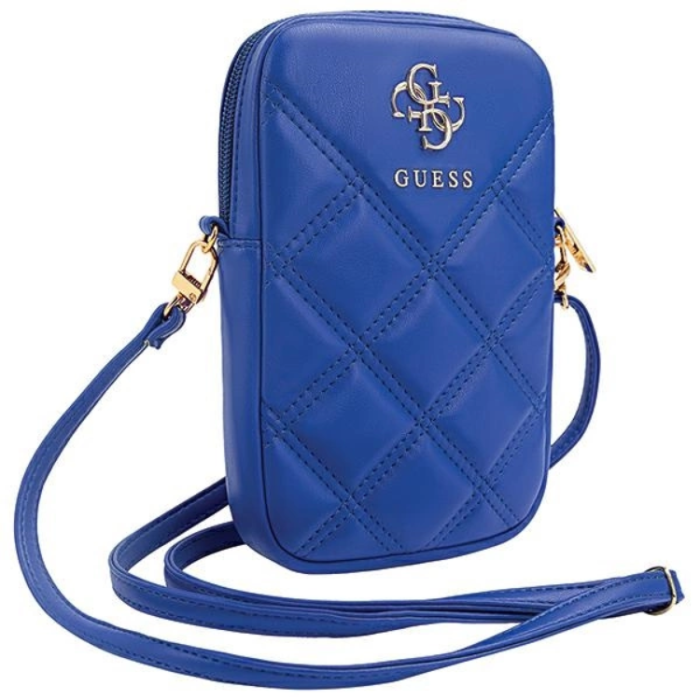 Guess - Guess Mobilväska Zip Quilted 4G - Blå