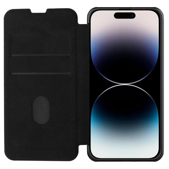 Nillkin - Nillkin iPhone 14 Plus Plånboksfodral QinPro Läder Plain - Classic Svart