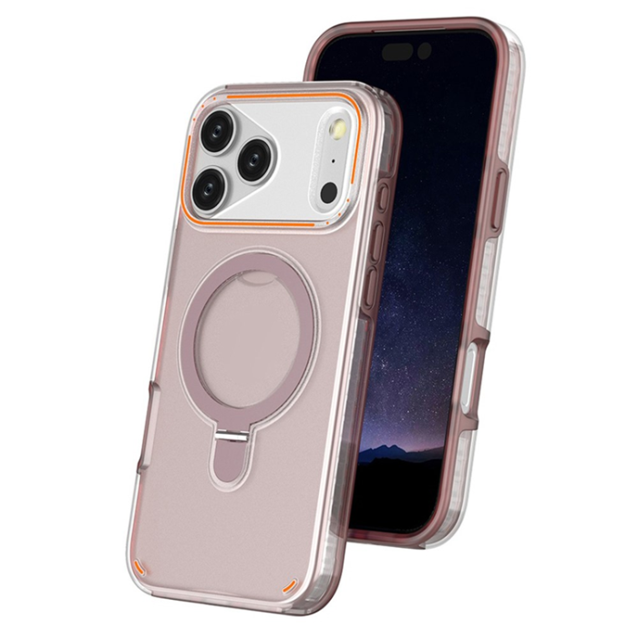 A-One Brand - iPhone 17 Pro Max Mobiskal MagSafe Med Kickstand TPU + PC - Rosa