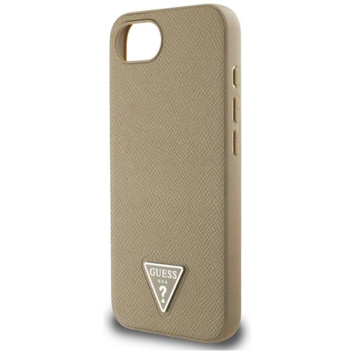 Guess - Guess iPhone 16e Mobilskal MagSafe Grained Triangle - Brun