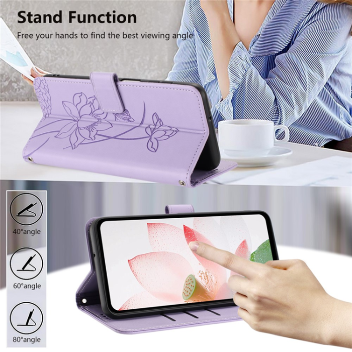 A-One Brand - Sony Xperia 10 VII Plånboksfodral Lotus Imprint - Lila