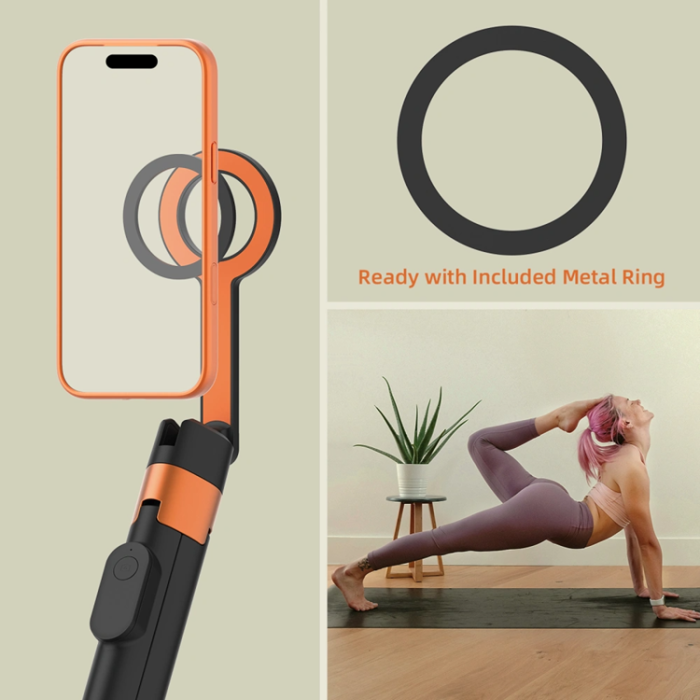 Tech-Protect - Tech-Protect Magsafe Bluetooth Selfiestick Tripod L10S - Svart/Orange