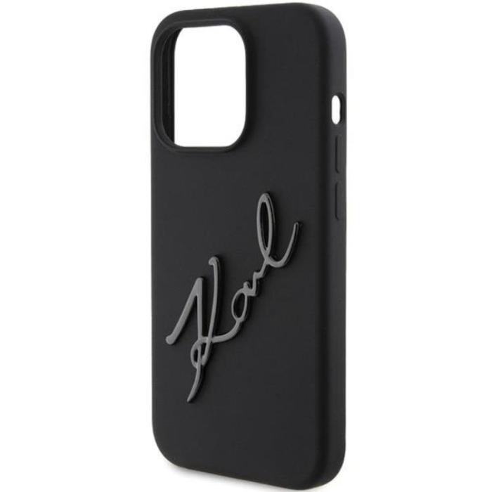 KARL LAGERFELD - KARL LAGERFELD iPhone 15 Pro Mobilskal Silikon Karl Script - Svart