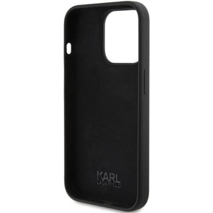 KARL LAGERFELD - KARL LAGERFELD iPhone 15 Pro Mobilskal Silikon Karl Script - Svart