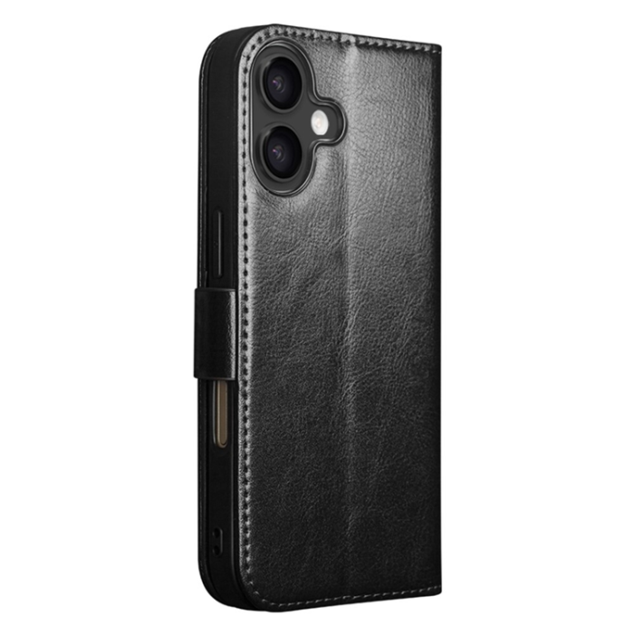 QIALINO - QIALINO iPhone 17 Plånboksfodral Äkta Läder - Svart