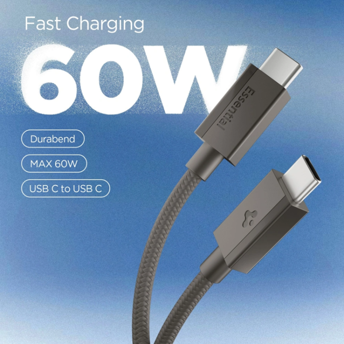 Spigen - Spigen USB-C till USB-C Kabel EB6015CC Essential 1.5m 60W - Gunmetal