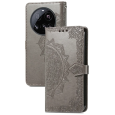 A-One Brand - Xiaomi 15 Ultra Plånboksfodral Mandala Flower Läder - Grå
