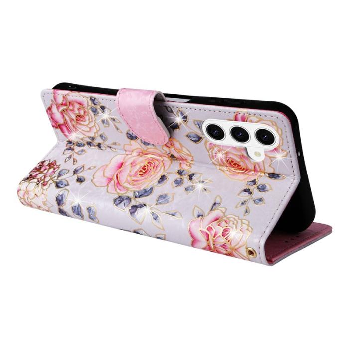 TTUDRCH - Samsung Galaxy S26 Plus Plånboksfodral RFID Skydd Konstläder - Rosablomma