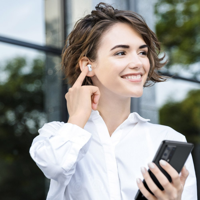 UTGATT1 - Baseus TWS Bluetooth Trådlösa Hörlurar Encok WM01 - Vit