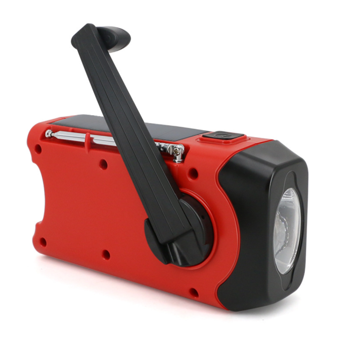 UTGATT5 - Vevr-adio med Solceller, Ficklampa och 2000mAh Powerbank - Grön