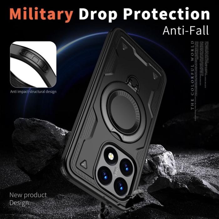 N/A - Mobilskal till Xiaomi 15T Militärt Skydd PC + TPU Ställ - Svart