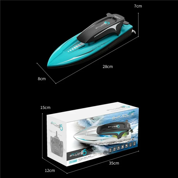 OEM - RC Elektrisk Yacht Motorbåt Leksak Enkelt Batteri B5 - Blå