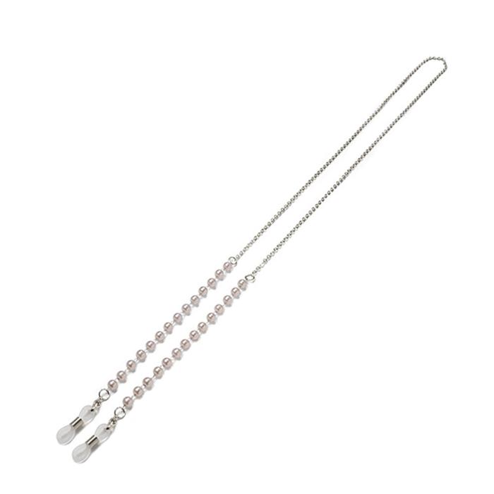 UTGATT1 - Glasögon snöre, Prydnad av metall Beads (Pattern 7) - Silver