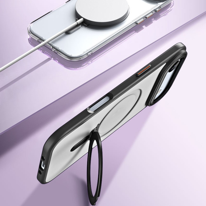A-One Brand - iPhone 17 Air Mobilskal MagSafe Hidden Magnetisk Kickstand - Silver
