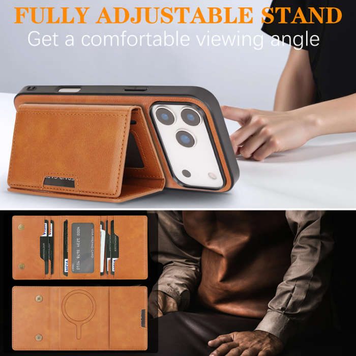 A-One Brand - iPhone 17 Pro Mobilskal MagSafe Kickstand Tri-fold Korthållare