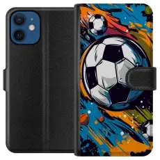 Gustaf - Pl&aring;nboksfodral till Apple iPhone 12 med Fotbollar