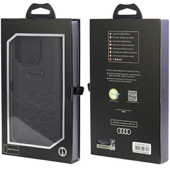 Audi - Audi iPhone 15 Pro Max Mobilskal Syntetiskt Läder - Svart