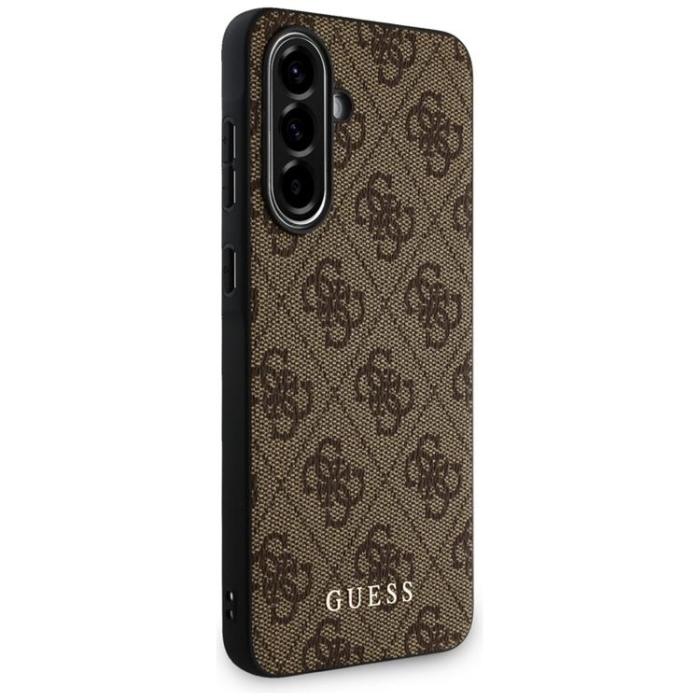 Guess - Guess Galaxy A56 Mobilskal 4G Metal Gold Logo - Brun