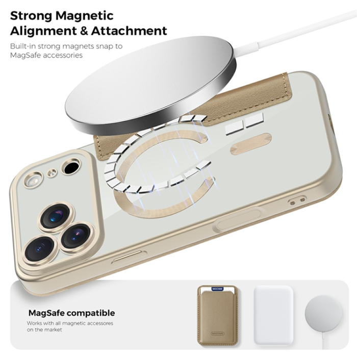 A-One Brand - iPhone 17 Pro Max Plånboksfodral MagSafe RFID - Ökenguld