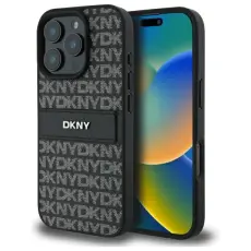 DKNY - DKNY Mobilskal till iPhone 16 Pro Texture Tonal Stripe - Svart