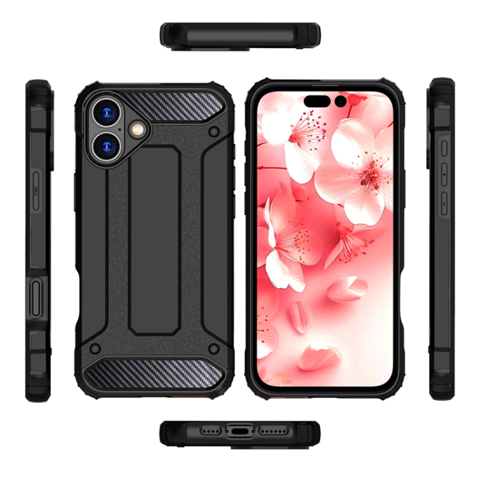 OEM - iPhone 16 Mobilskal Hybrid Armor - Svart