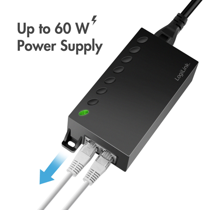 LogiLink - LogiLink Gigabit PoE++ Injector 60W IEEE802.3af/at/bt